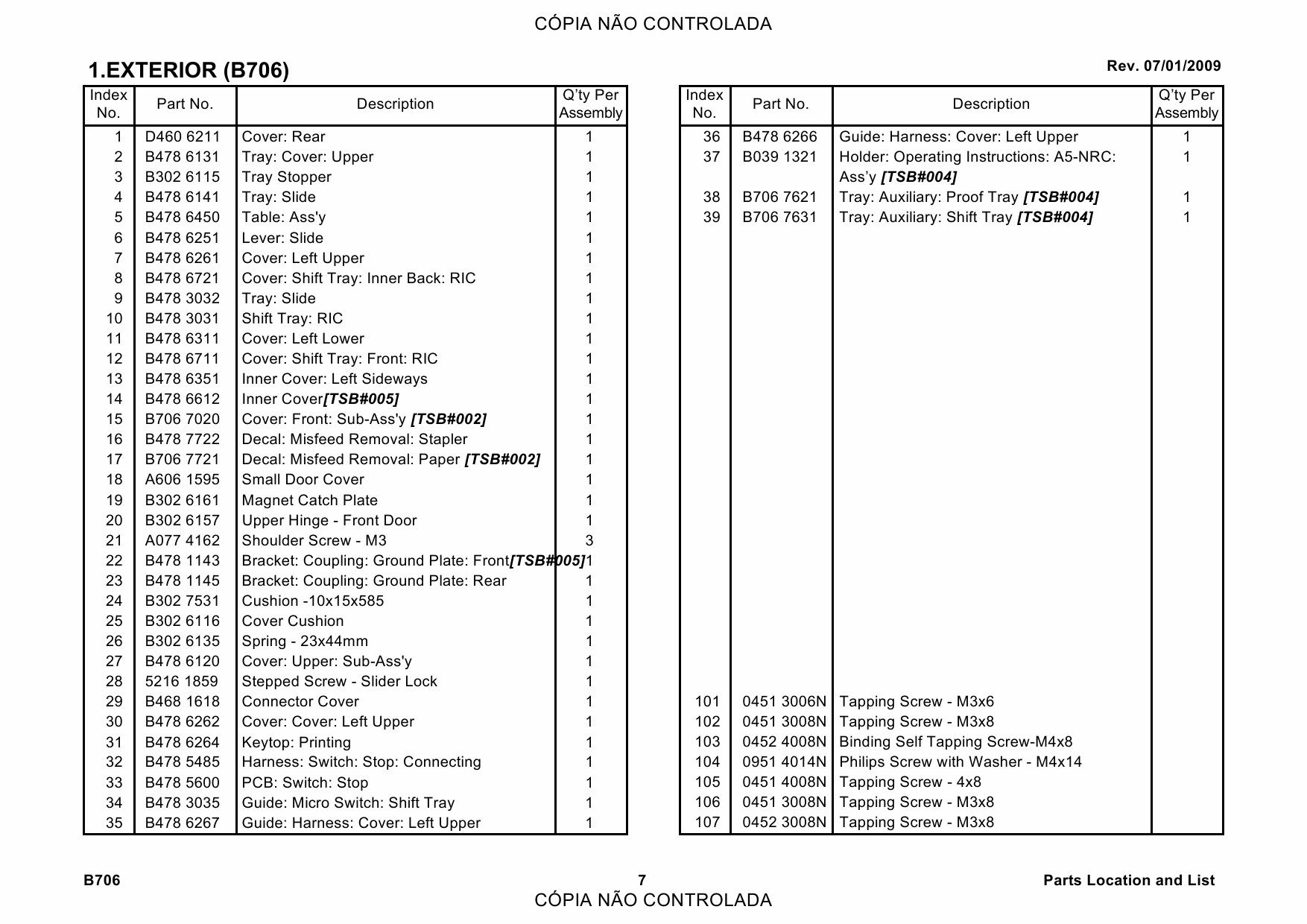 RICOH Options B706 3000-SHEET-FINISHER Parts Catalog PDF download-4